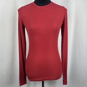 DolanTemperature Controlled Red Long Sleeve Ribbed Top
